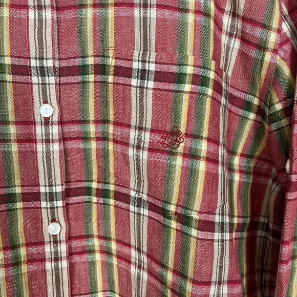 Lauren Ralph Lauren Shirt Womens Small 100% Linen Plaid Button Up Oversized - Picture 3 of 9